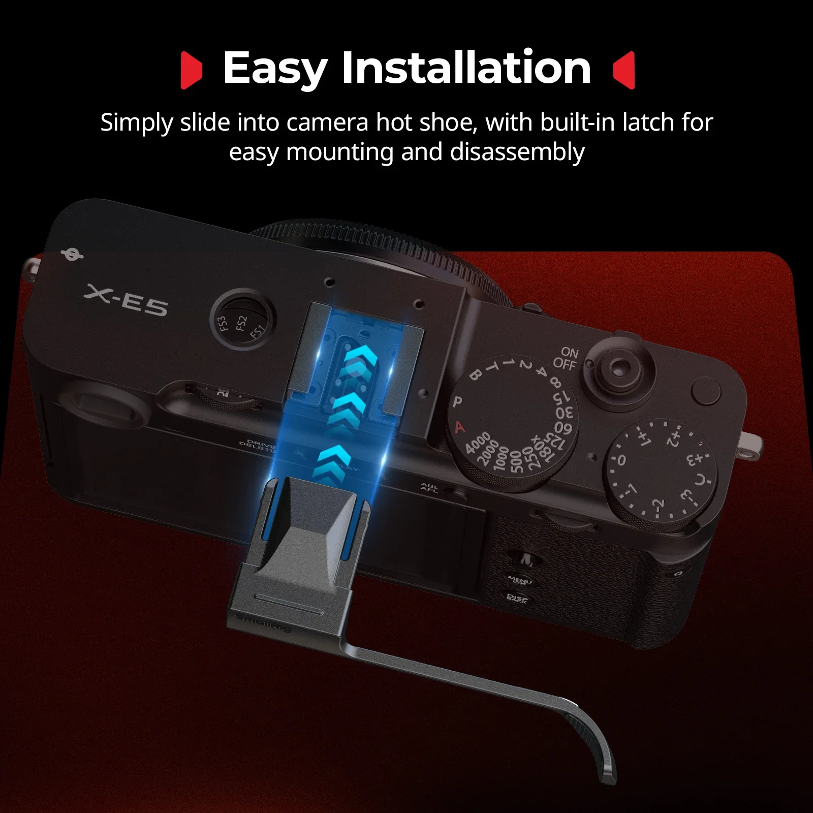 Empuñadura de pulgar SmallRig X-E5 para FUJIFILM X-E5 plateada/negra con botón disparador, mejora el agarre, accesorios para cámaras de seguridad - imagen 4