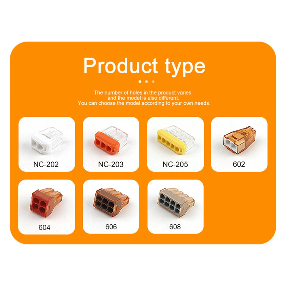 25 uds Mini conectores de cableado rápido 2/3/4/5/6/8 Pin cable duro inserción recta compacto tipo Push-in bloque de terminales de Conductor - imagen 3
