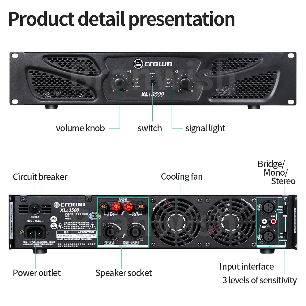 AMPLIFICADOR DE POTENCIA DE 110V, equipo profesional para DJ, Audio amplificador de 2 vías para altavoces Line Array, Subwoofer, escenario, boda, KTV, uso doméstico - imagen 2
