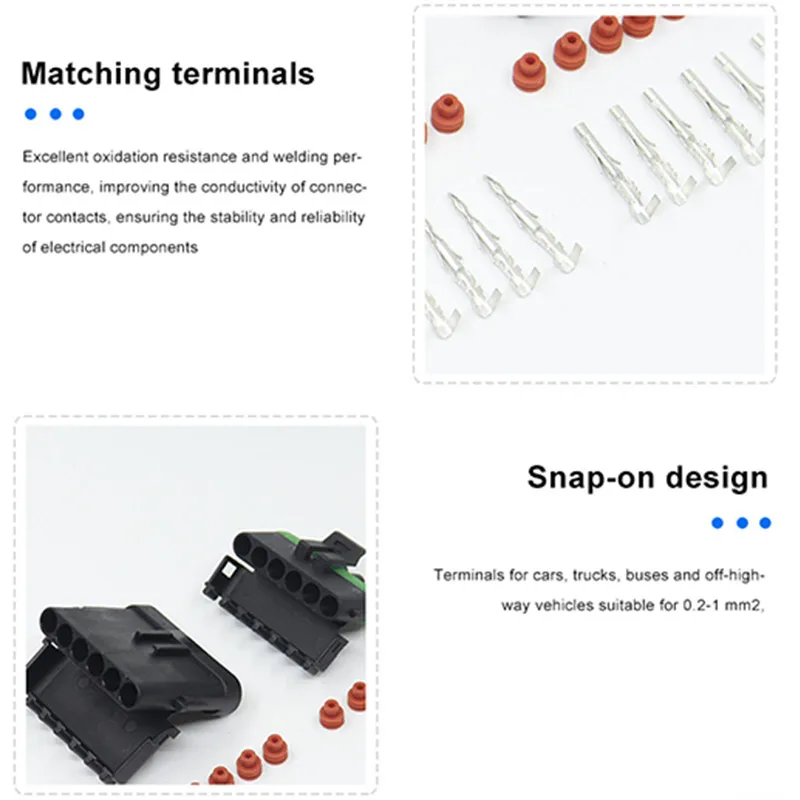 Conector de automóvil impermeable 20A 1, 2, 3, 4, 5, 6 pines, serie 3021Y-2.5, enchufe de acoplamiento macho hembra para coche, enchufes de arnés de cables 3061Y-2.5 - imagen 5