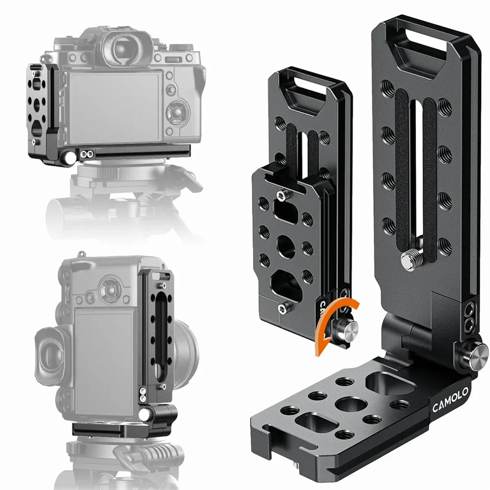 Soporte en L Camolo de liberación rápida - Placa Arca plegable para disparo vertical/horizontal, compatible con Sony Canon Nikon Fuji - imagen 2
