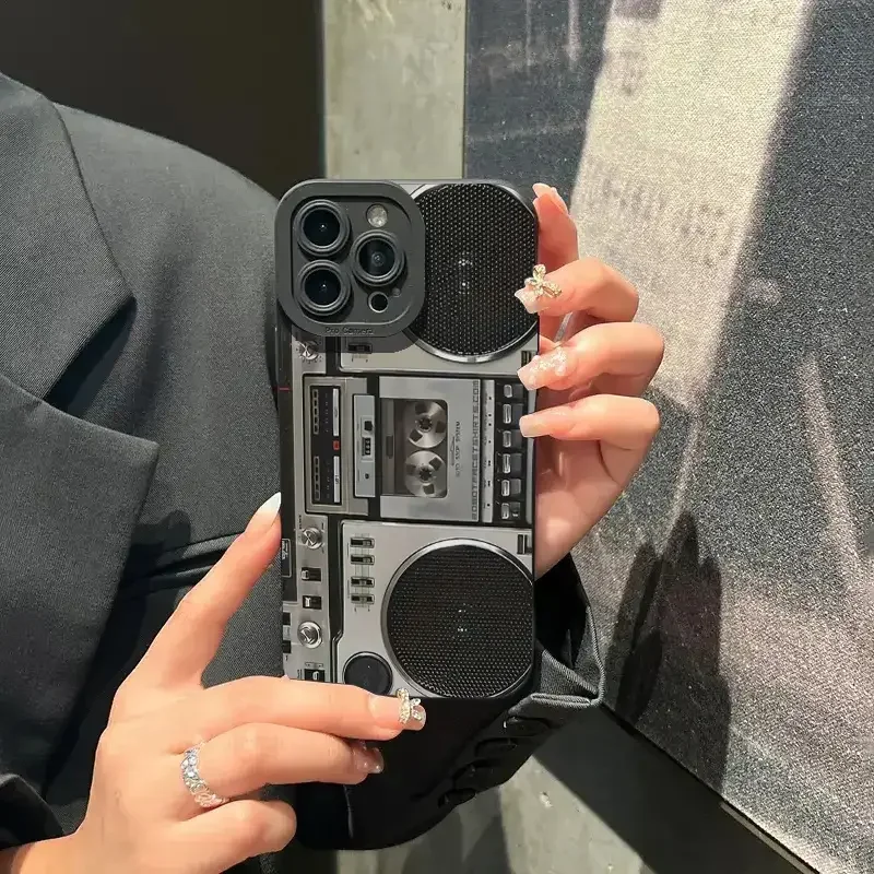 Funda de teléfono con patrón de Radio para iPhone 17 11 12 13 14 15 16 Pro Max 7 8 16 Plus 17 Air, funda de parachoques de silicona suave mate a prueba de golpes - imagen 3