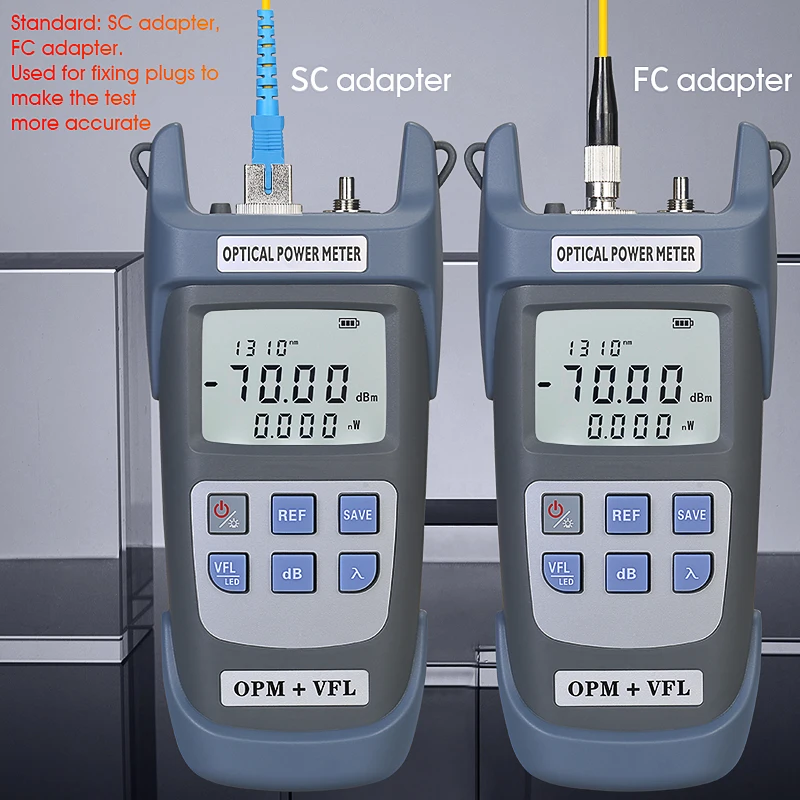 Medidor de potencia de fibra óptica 3 en 1 FTTH, luz LED VFL con conector Universal SC/FC/ST, 70 ~ + 10dBm, probador óptico de fibra, 5-50Km, VFL - imagen 5