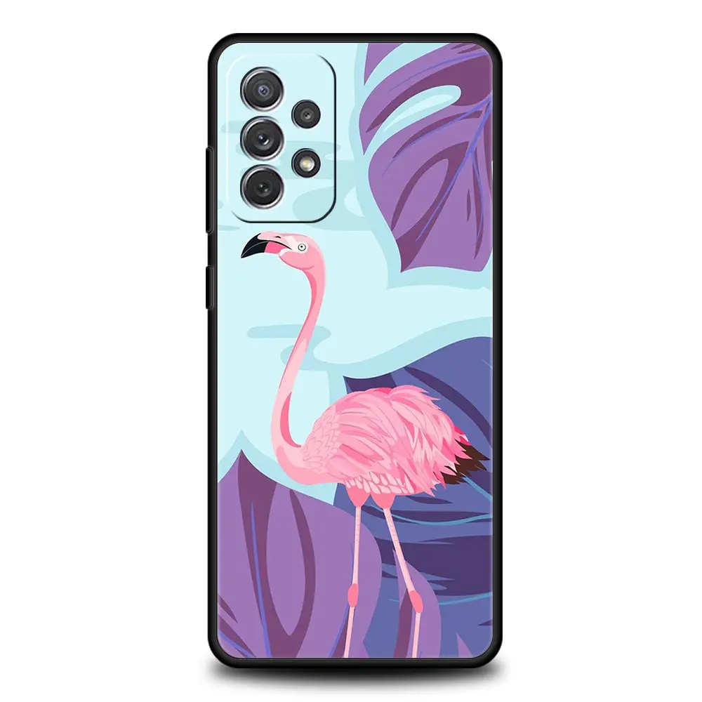 Funda de hojas de flamencos rosas encantadoras para Samsung A51, A71, A21S, A11, A15, A25, A31, A41, A52, A32, A23, A33, A53, A73, A03S, A05S, A13, 5G, A72 - imagen 5