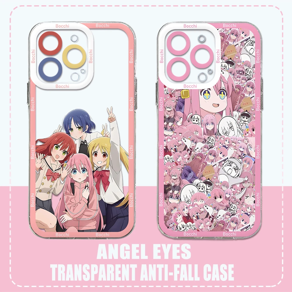 Bonita funda de teléfono Bocchi The Rock para IPhone 16 15 14 13 12 11 Mini Pro Max X XR XSMax 7 8 Plus SE20 cubierta transparente - imagen 2