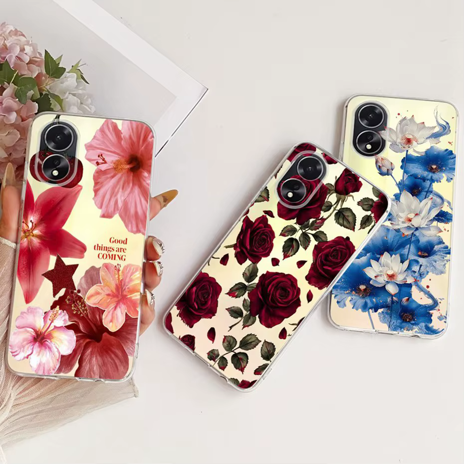 Funda transparente de TPU para OPPO A18 A38, fundas de teléfono con patrón de nuevo estilo para Oppo A18 A38, fundas traseras para parachoques