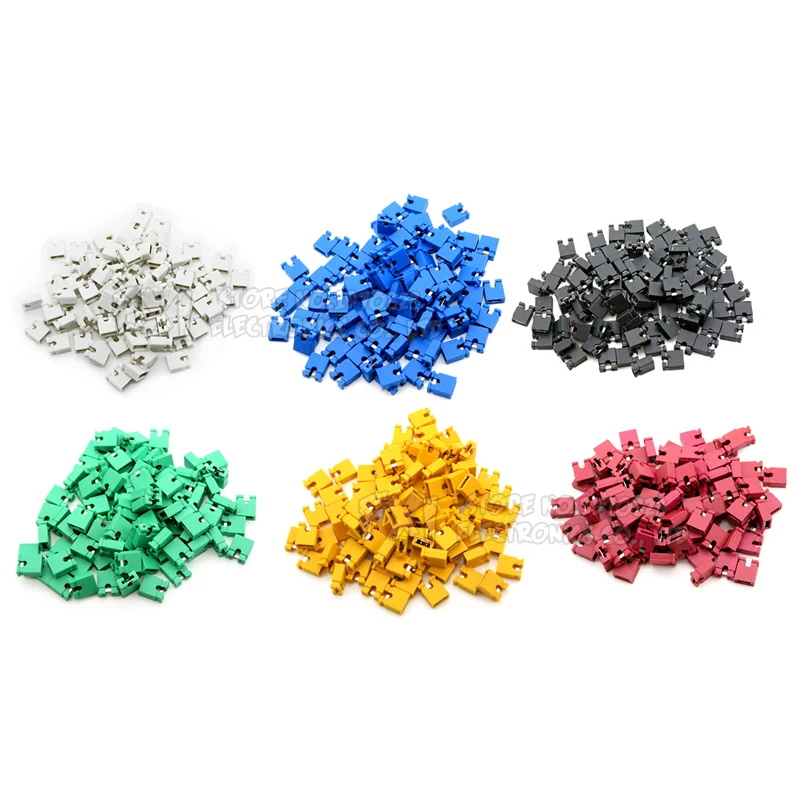 Puente de cabezal de Pin de 100mm de paso de piezas, tapa corta, cabezales y carcasas de cable, negro, amarillo, blanco, verde, rojo y azul para Arduino, 2,4