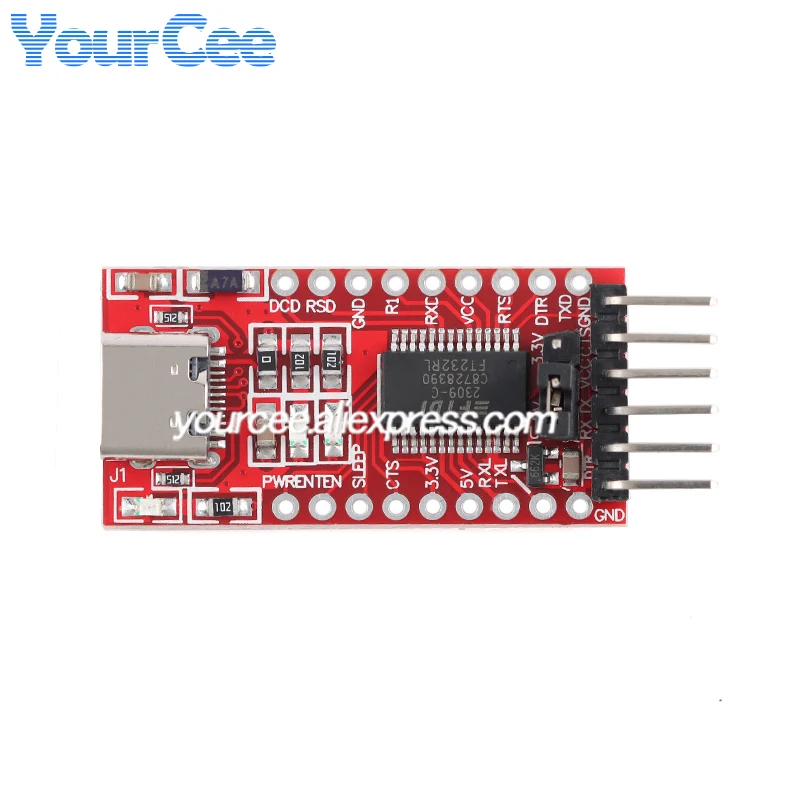 Placa de conversión de módulo de puerto serie USB a TTL FT232RL, compatible con línea de cepillo de quemador de descarga de 3,3 V y 5V, tipo C/ini, 5 uds./1 ud. - imagen 5