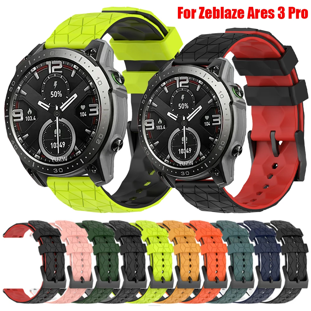 Correa de goma de repuesto para Zeblaze Ares 3 Pro/Vibe 7 Pro/Lite/stratos 2 3/Btalk/GTR 3 Pro pulsera de silicona de dos tonos de 22mm - imagen 2