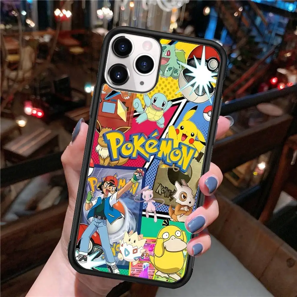 Funda de teléfono bonita con dibujos de p-pokemones, PC de silicona + TPU para IPhone 11, 12, 13, 14, 15 16 Plus Pro Max - imagen 4