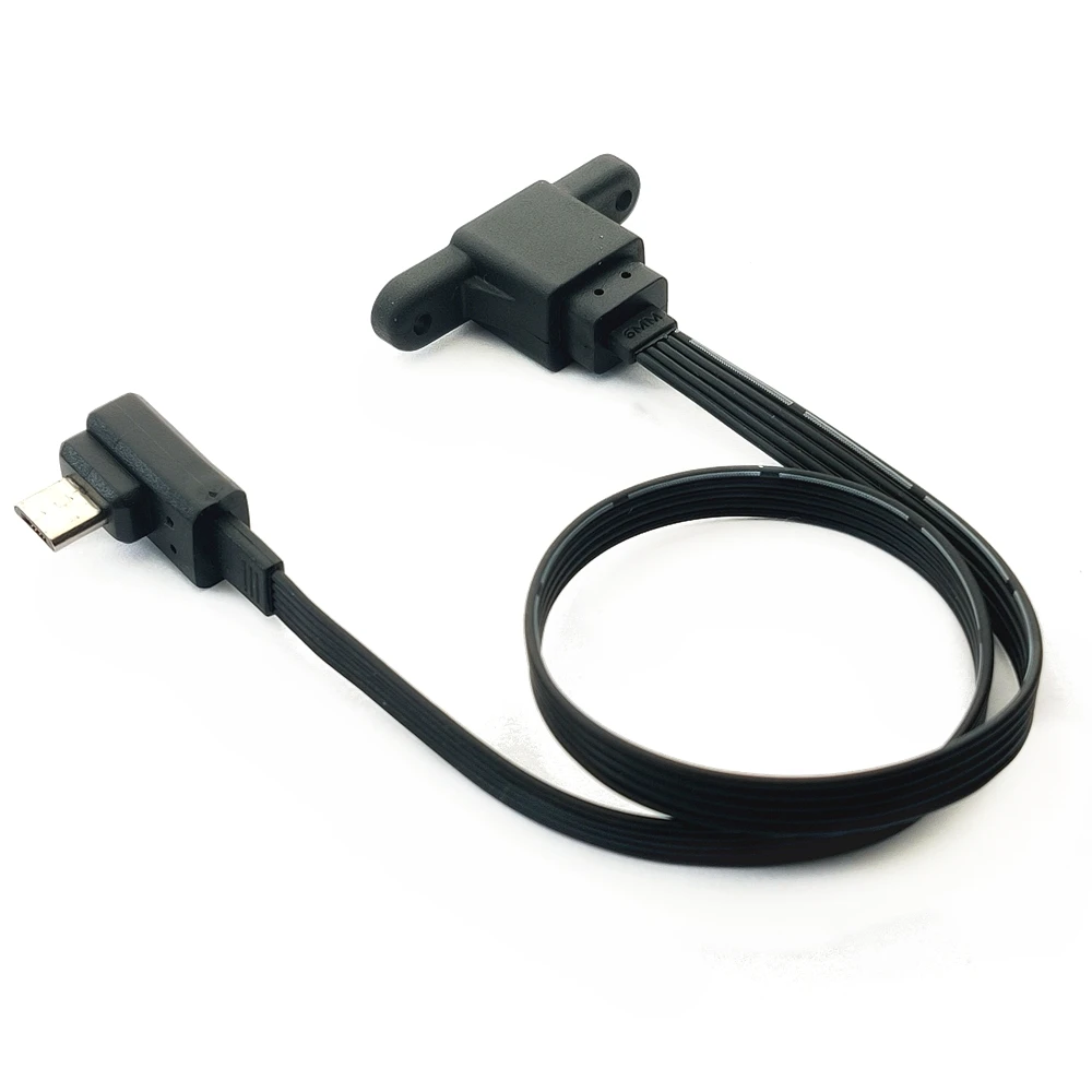 Conector de montaje en panel MicroUSB hembra de 5CM, 10CM, 20CM, Cable de extensión Micro USB de 5 pines, 30cm, 50cm, con orificios para tornillos - imagen 3