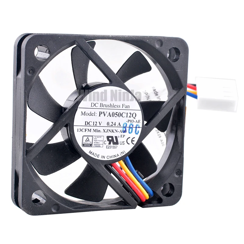 PVA050C12Q XJNKN-A00 5cm 50mm ventilador de refrigeración 50x50x10mm DC12V 0.24A 4 pines 13CFM ventilador de ordenador silencioso para chasis CPU Cooler - imagen 3