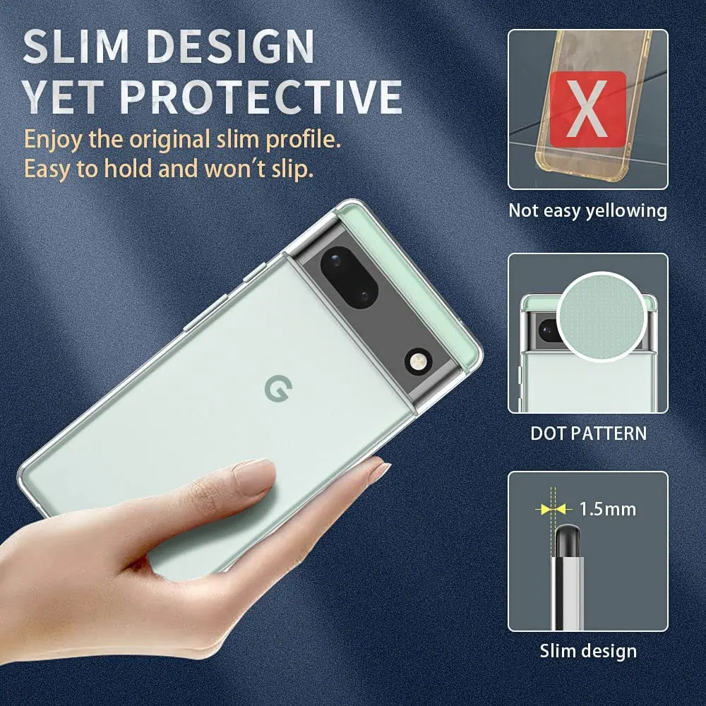 Funda transparente ultrafina para Google Pixel 6 6A 7 7A 8 8A 9A 9 Pro XL Google Pixel 8 Pro fundas transparentes - imagen 4
