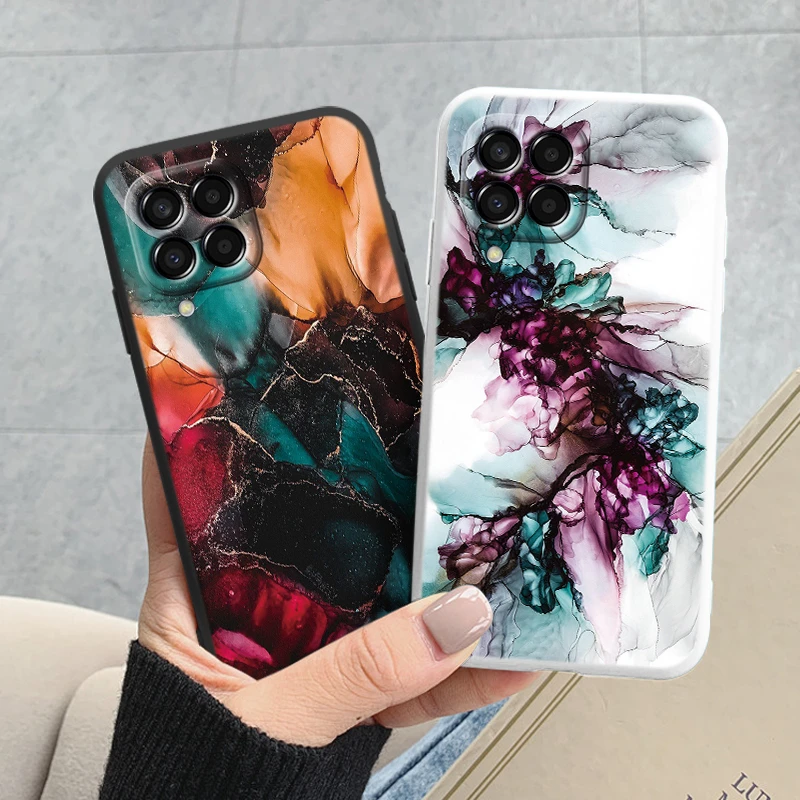 Funda para Samsung Galaxy M33 M53 5G, Funda de teléfono Vintage con pintura de acuarela de mármol, Funda suave de silicona para Samsung M 33 - imagen 2