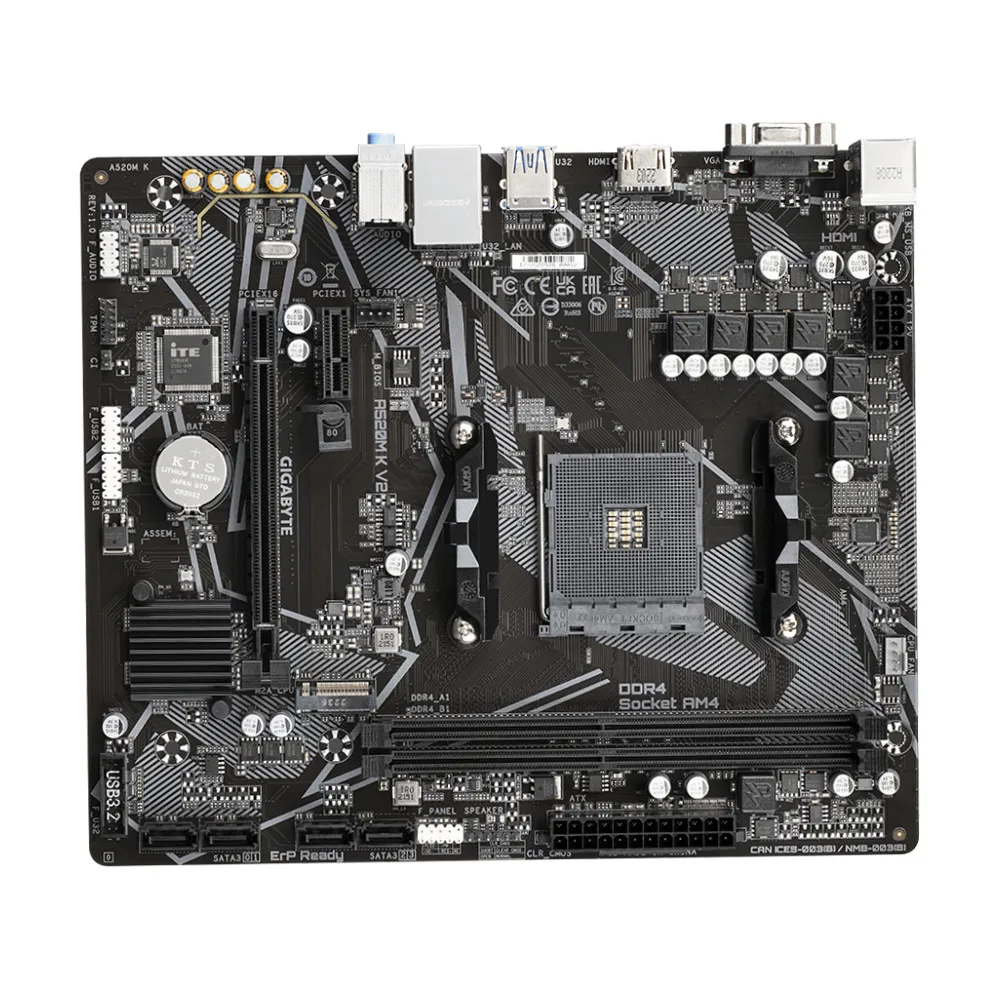 Placa base Gigabyte A520M K V2 compatible con 5600G 5700X3D 5800X3D CPU 2xDDR4 5100MHz NVME M.2 PCIe 3,0 mATX AM4 - imagen 5
