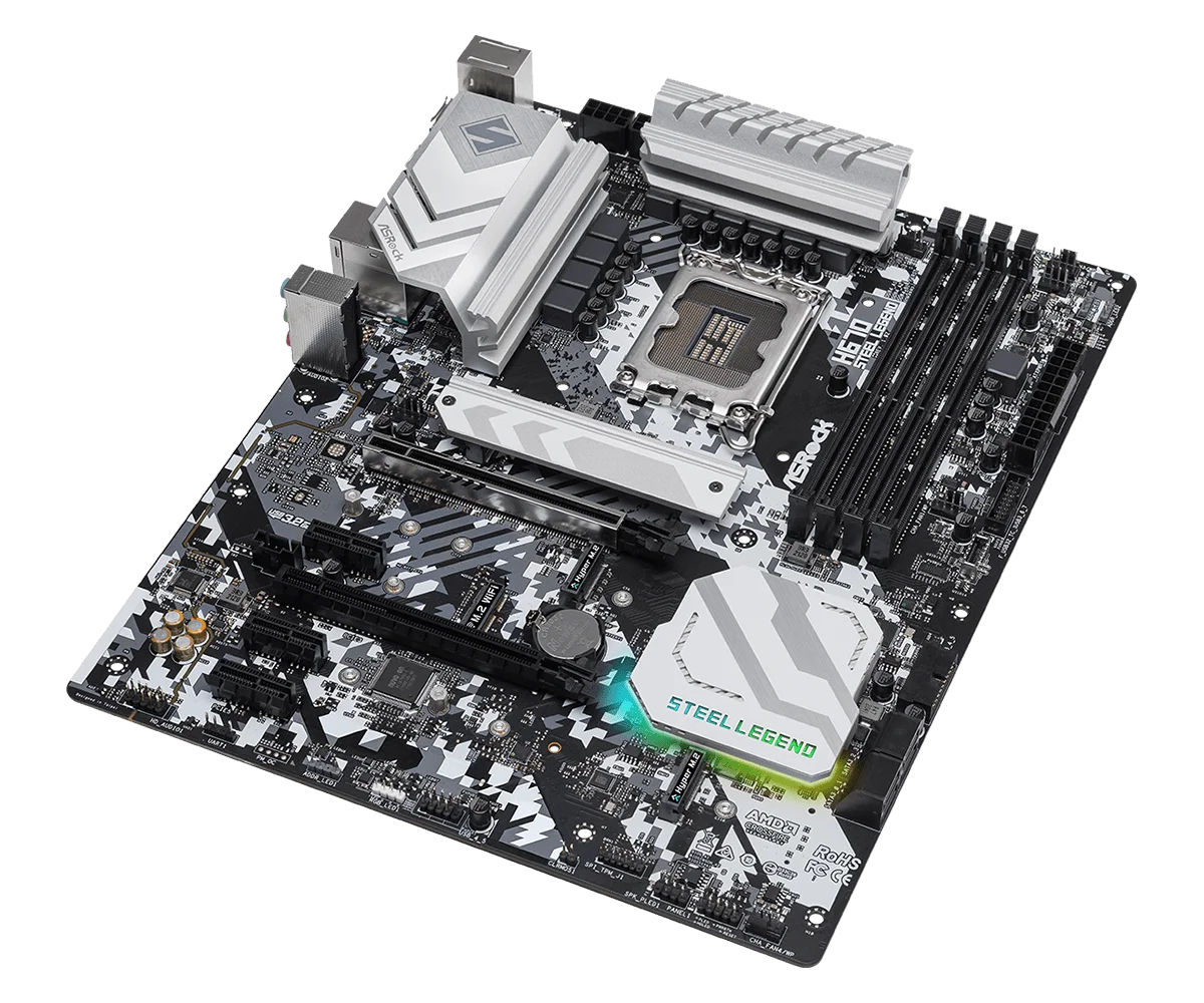 ASROCK-placa base H670 Steel Legend, LGA1700, Intel H670, DDR4, 128GB, ATX, compatible con i7-14790F, 14600, 13900, 13100, 12600K, 12400 cpu - imagen 4