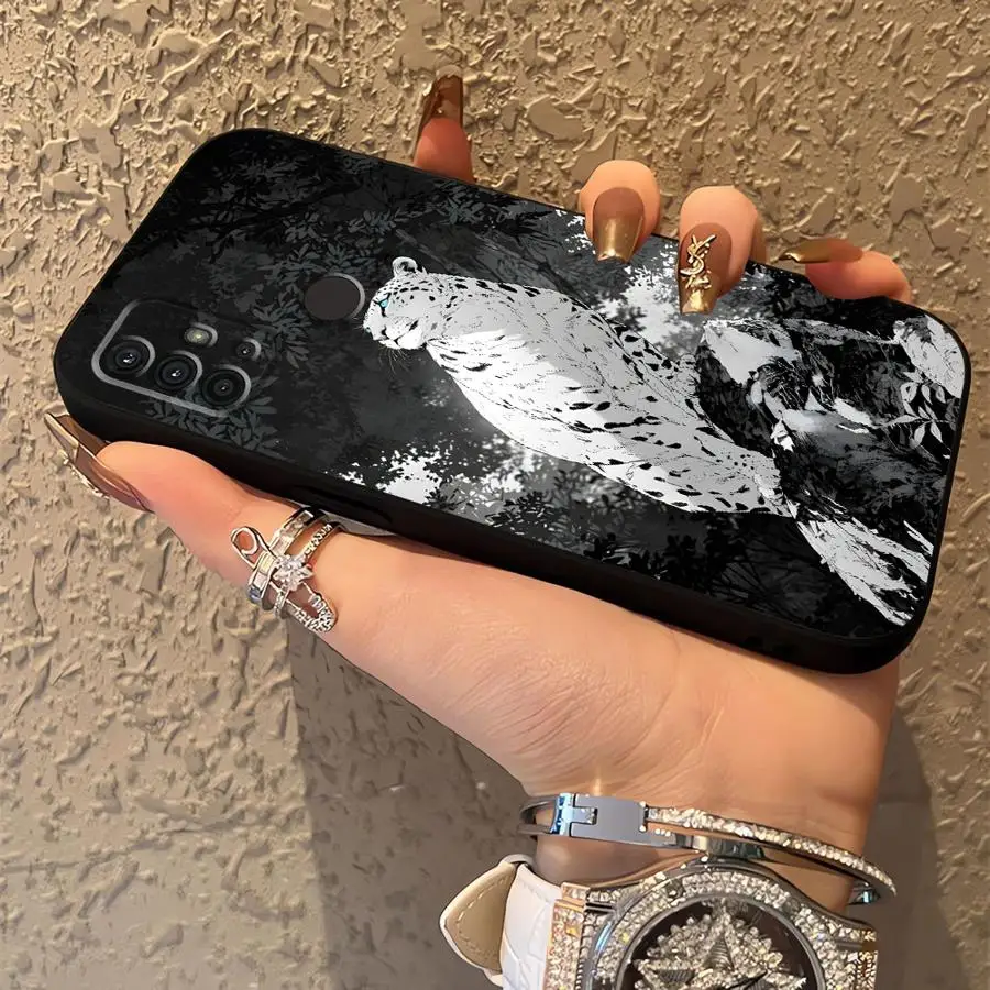 Funda de teléfono suave negra con diseño de leopardo y tigre de dibujos animados para Motorola Mot G22 Edge40 G71 G52 G50 G60s G51 G73 G60 G32 Edge 20 Pro 30 - imagen 5