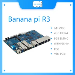 Placa Banana Pi BPI R3 BPI-R3 con MediaTek MT7986(Filogic 830), compatible con Wi-Fi 6/6E, 2,5 GbE SFP