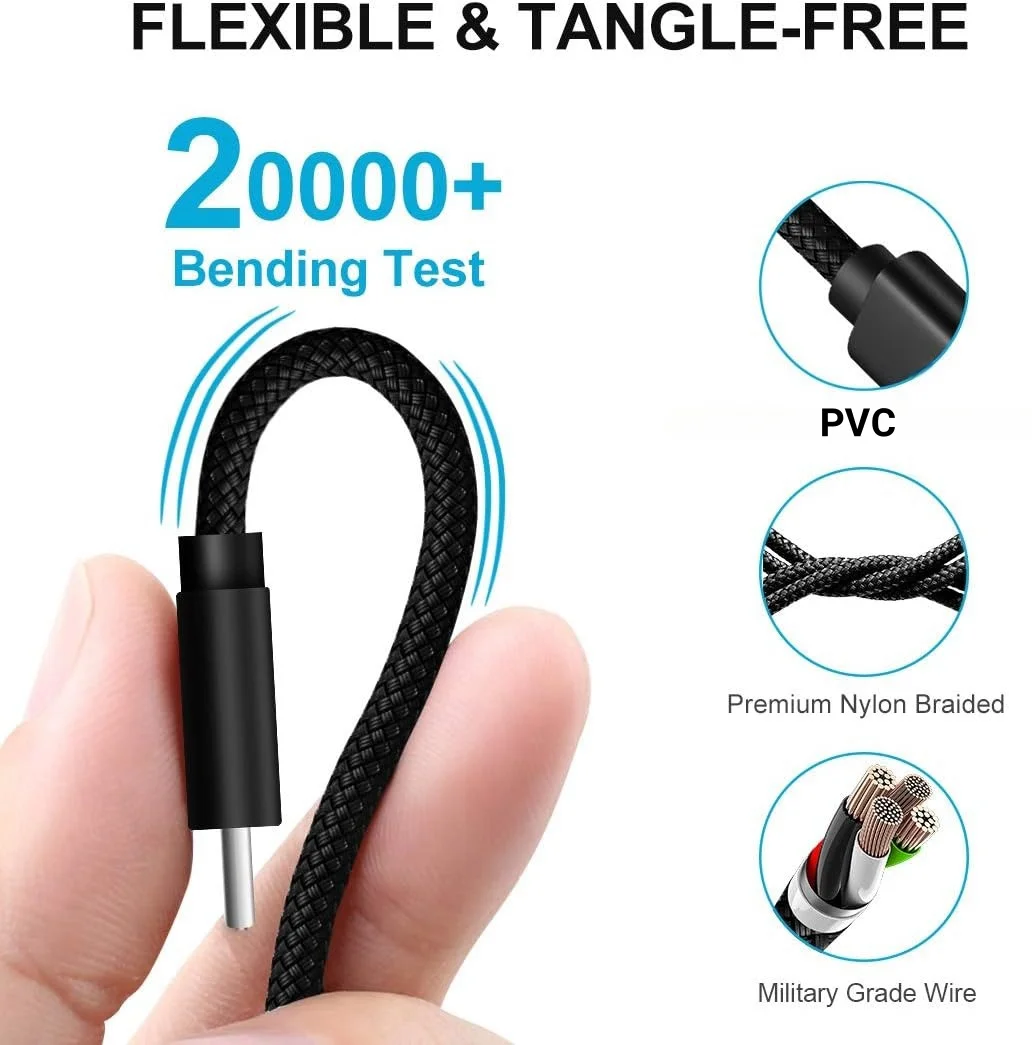 MIZIQIER Cable USB-C, PD60W 3A Cable tipo C de carga rápida para iPhone 15 16/16 Plus/16 Pro/16 Pro Max, Samsung Galaxy - imagen 5