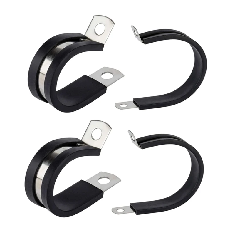 Abrazadera de Cable de acero inoxidable, estante de tubería de acero inoxidable duradero, blanco y negro, 13Mm, 48 piezas - imagen 5