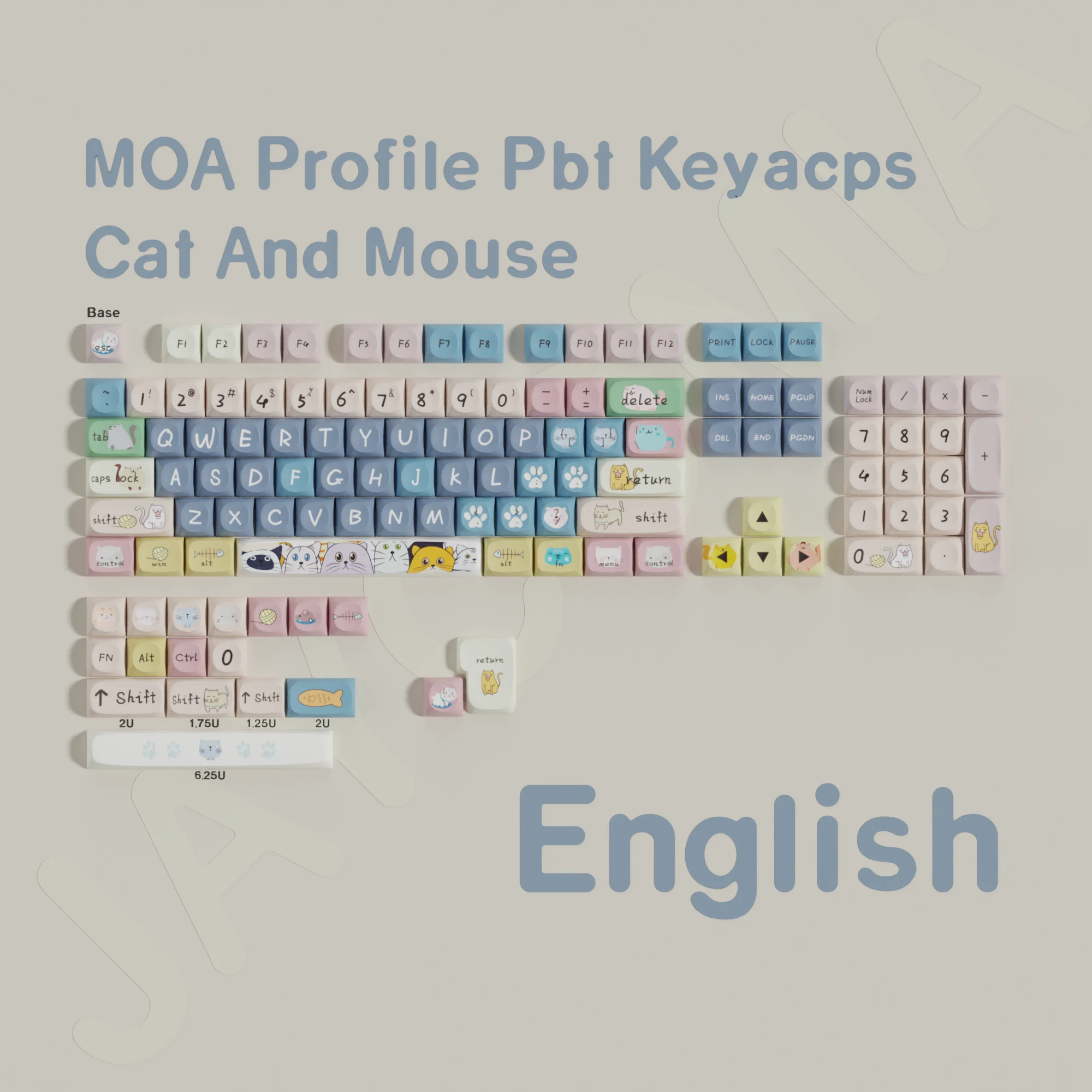 MOA PBT Keycaps francés alemán español Abnt2 coreano inglés Keycap Dye Sub dibujos animados para teclado mecánico con diseño ISO FR ES DE KR - imagen 2