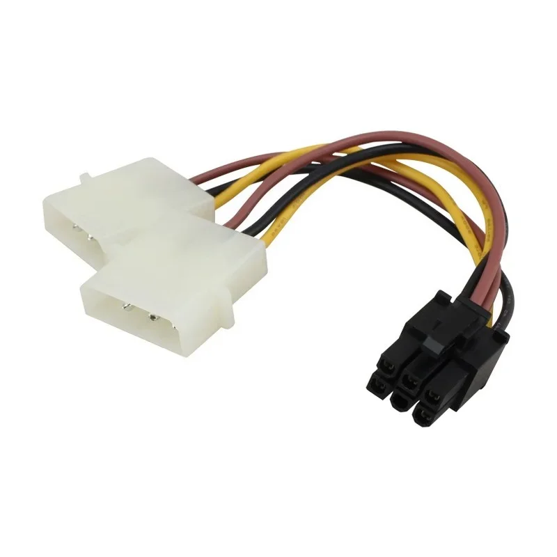 Cable de alimentación de tarjeta de vídeo Dual de 6 pines a 4 pines en forma de Y PCI Express de 8 pines a Cable de alimentación de tarjeta gráfica Molex Dual de 4 pines 15cm - imagen 3