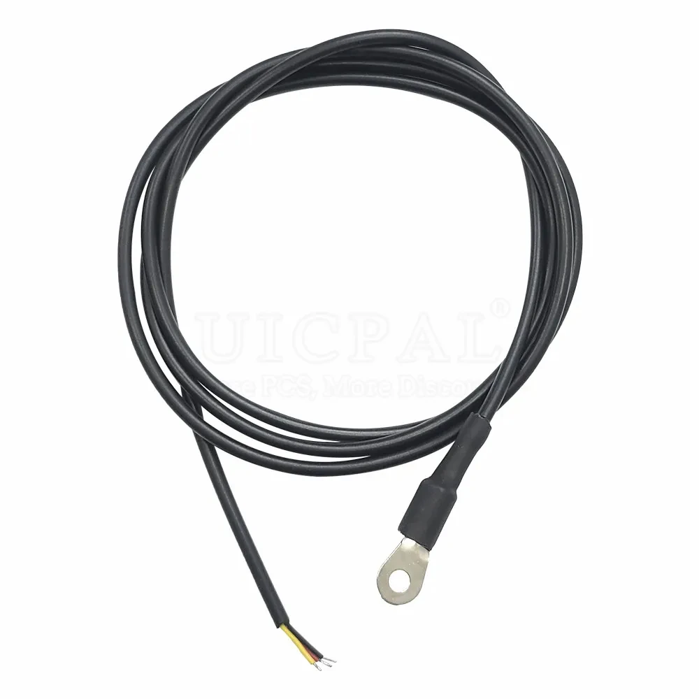 Módulo de Sensor de temperatura DS18B20, sonda de acero inoxidable 304 OD 3,0 MM, Cable de sensores impermeables a prueba de polvo, negro, 100CM de longitud - imagen 3