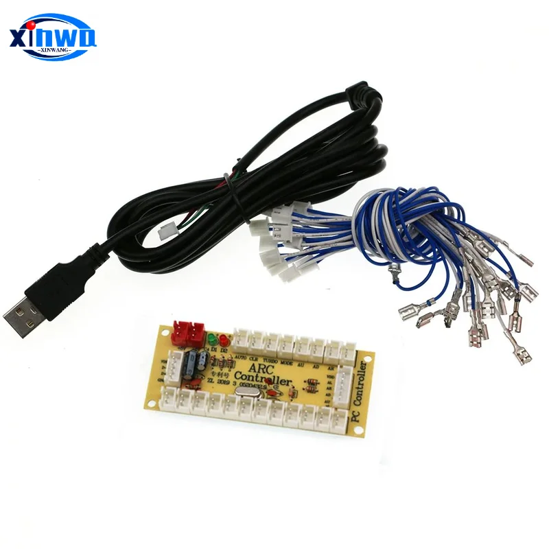 Kit de juego Arcade Zero Delay, controlador de placa USB para Pc, Raspberry Pi, Joystick de estilo americano, botón pulsador Happ, pieza de reproductor - imagen 5