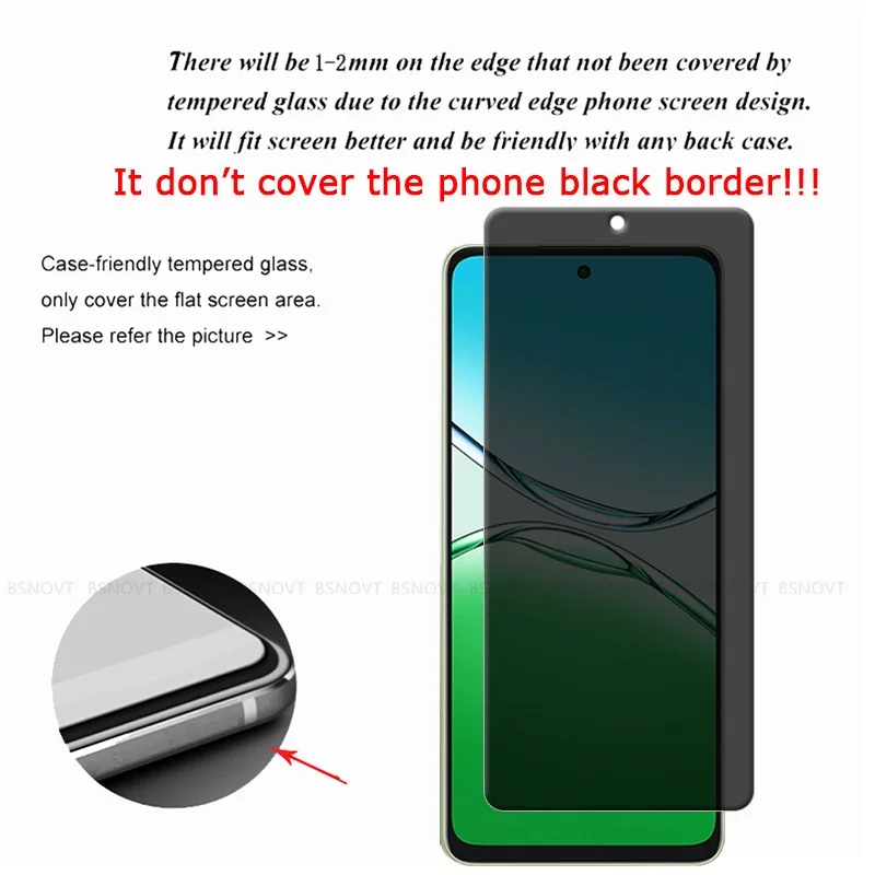 4/3/2/1 Uds para OPPO A5 Pro 4G vidrio OPPO A5 Pro 4G Protector de vidrio templado 9H Protector de pantalla antiespía de privacidad OPPO A5 Pro 4G - imagen 3