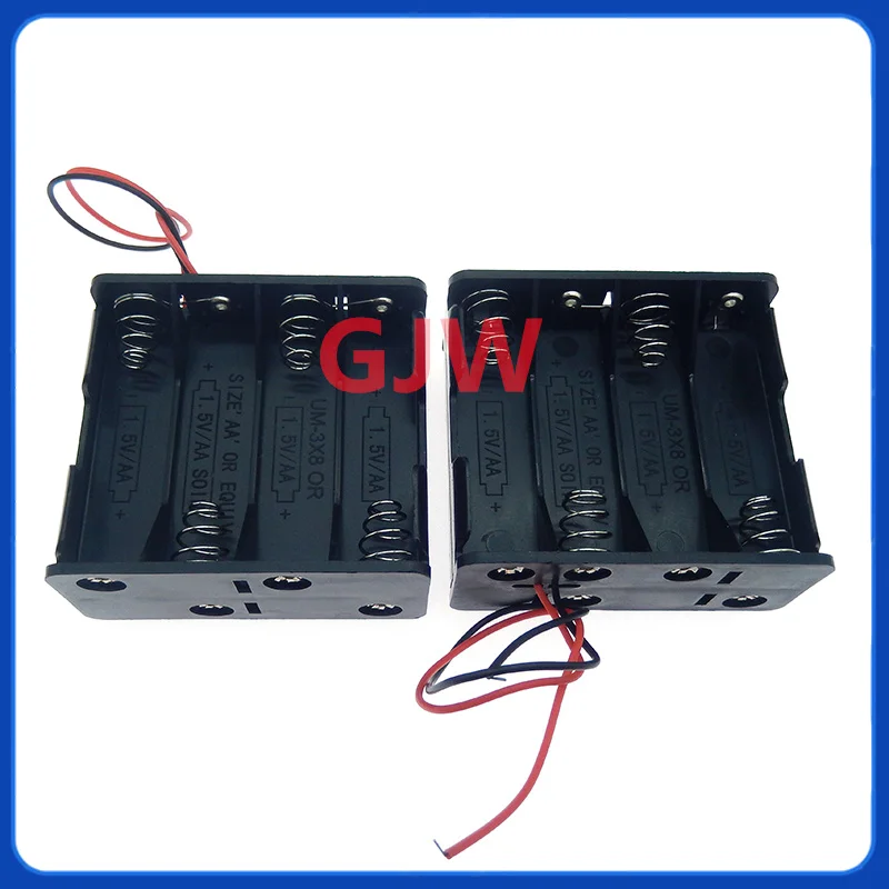 Soporte de batería AA, caja de plástico con resorte de doble cara, caja de batería con 4 ~ 10 ranuras, caja de almacenamiento de batería de 6V, conexión de serie - imagen 2