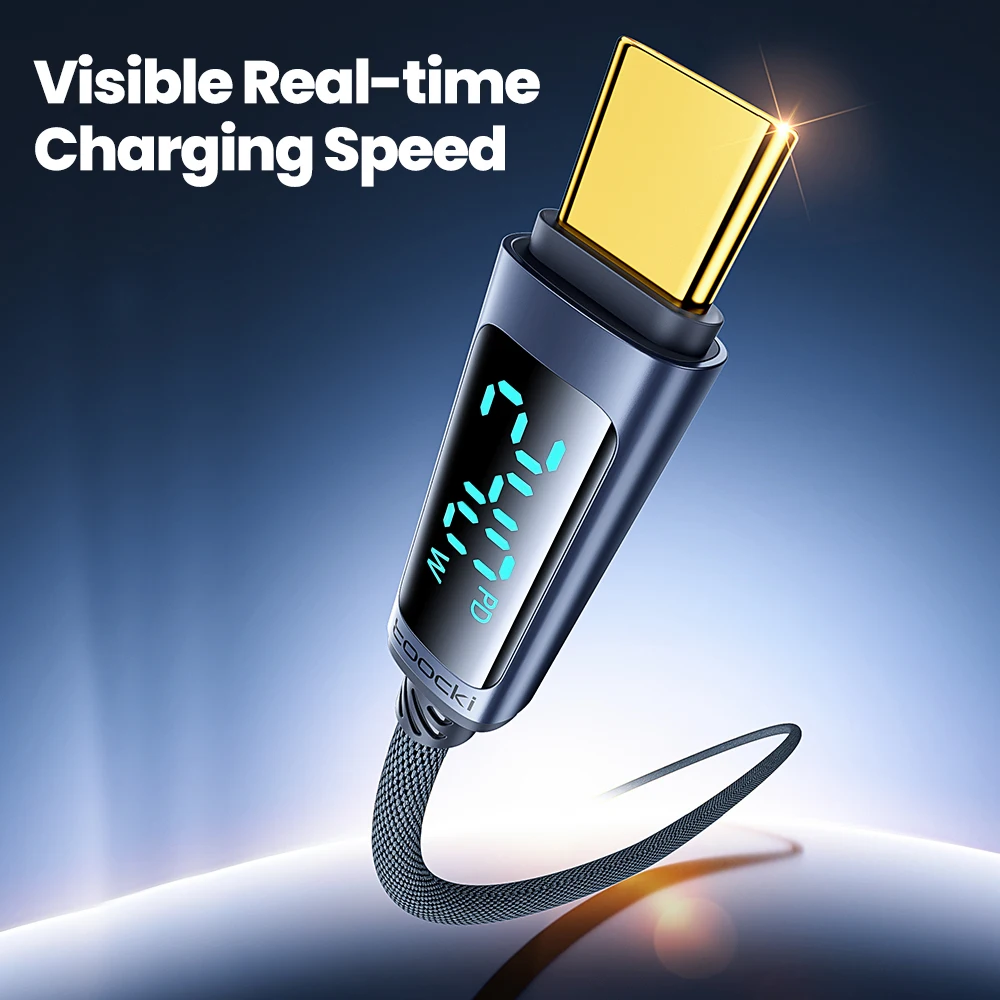 Toocki 240W USB C a C Cable PD 3,1 carga rápida tipo C a tipo C Cable de pantalla para iPhone 15 16 Xiaomi 12 13 Samsung S23 Macbook - imagen 5