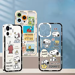 Bonita funda transparente de Snoopy para Samsung Galaxy A15 A25 A14 A13 A12 A33 A11 A03 A04 A05 A05S A03S A04E A10 A20S A22 A32 A50 A51 M54