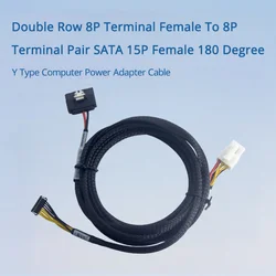 Cable adaptador de alimentación SATA 15P a 8P en Y 180°