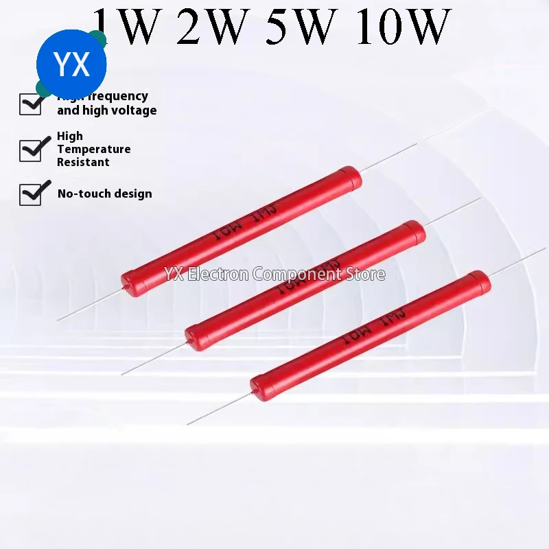 1 Uds RI80 resistencia de alto voltaje 1W 2W 5W 10W 1K 2K 5K 10K 30K 50K 100K 150K 200K 300K 500K 1M 2M 3M 5M 10M 20M 50M no inductivo