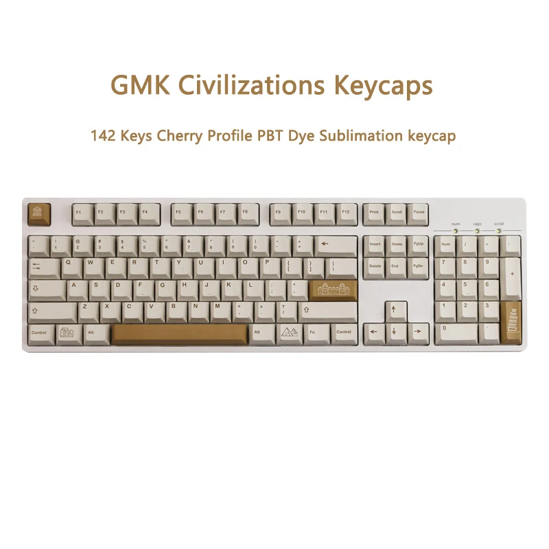 Teclas GMK para teclado mecánico, accesorio con 142 teclas, perfil de cereza, tinte PBT, sublimación, para interruptor MX, 1,75u, 2U