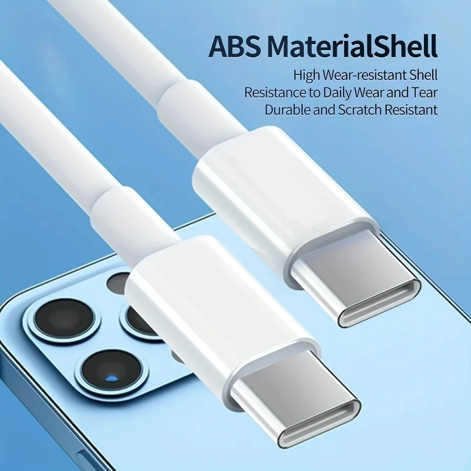 Cable USB C a tipo C 100W PD para iPhone 15 Plus 15 Pro Max Samsung Moto Huawei Honor Realme iQOO Cable cargador rápido Dual tipo C - imagen 2