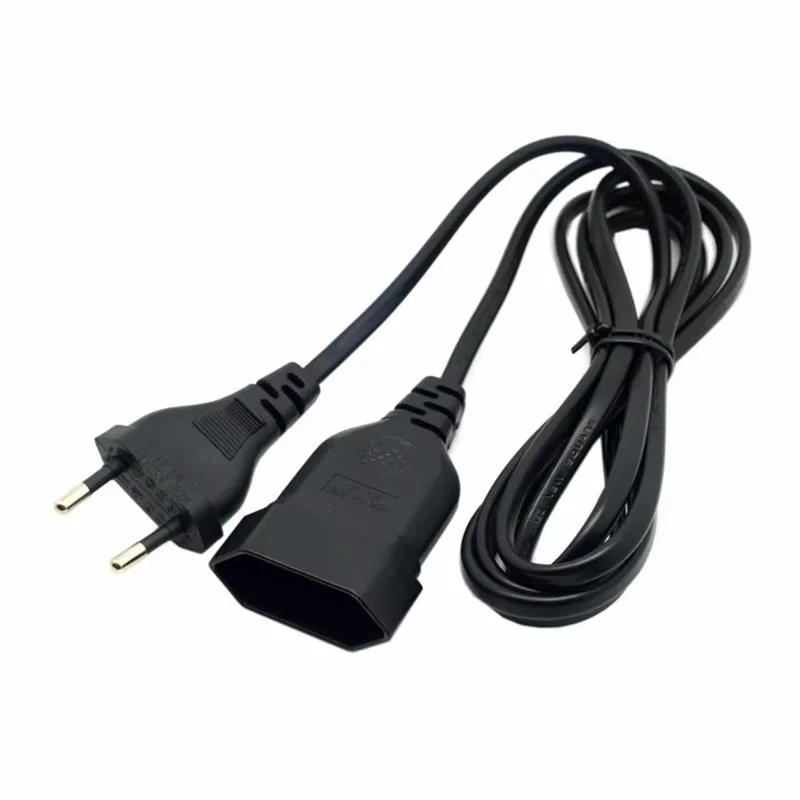 Cable de extensión de alimentación europeo UE de 2 clavijas VDE macho a hembra 1,8 m 180 cm 6 pies para computadora PC