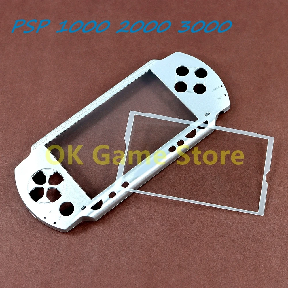 Pantalla de Cristal de plástico para consola de juegos PSP1000 2000 3000, 10 piezas, cubierta de Panel de visualización, marco transparente