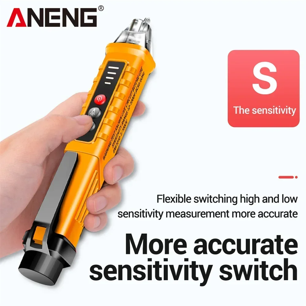 ANENG VD802 3 uds Detector de CA portátil sin contacto probador NCV pluma de sensibilidad estilo indicador eléctrico medidor de voltaje LED 12-1000v - imagen 4