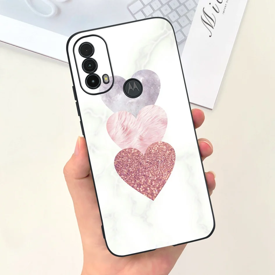 Funda a prueba de golpes para Motorola Moto E30, cubierta elegante de mármol con flores, XT2158-6, E20, E40, 2021, parachoques, MotoE20, MotoE40 E 30 Capa - imagen 3
