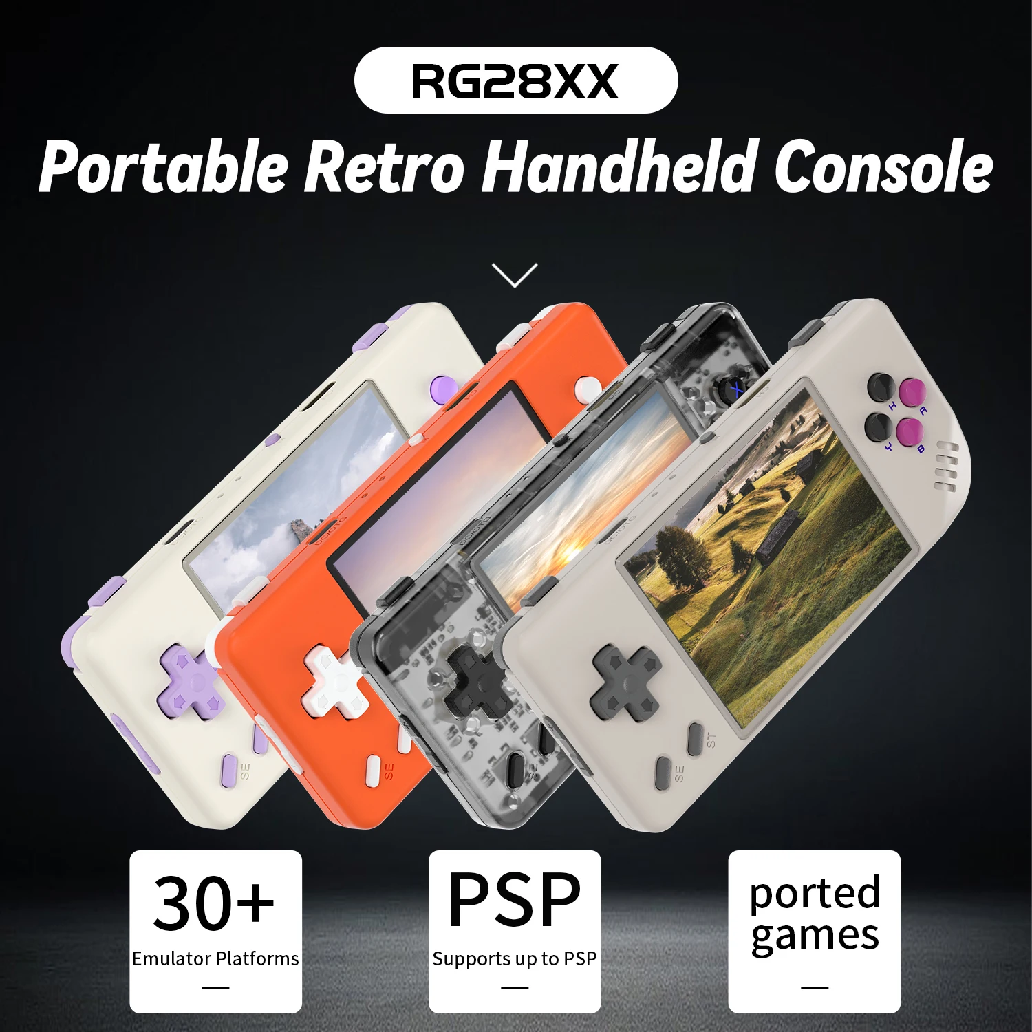 ANBERNIC RG28XX consola de juegos portátil Retro Linux 64 bits 3100mAh reproductores compatible con TV-HDMI-controlador de salida E-book 64G 5000 juegos - imagen 2