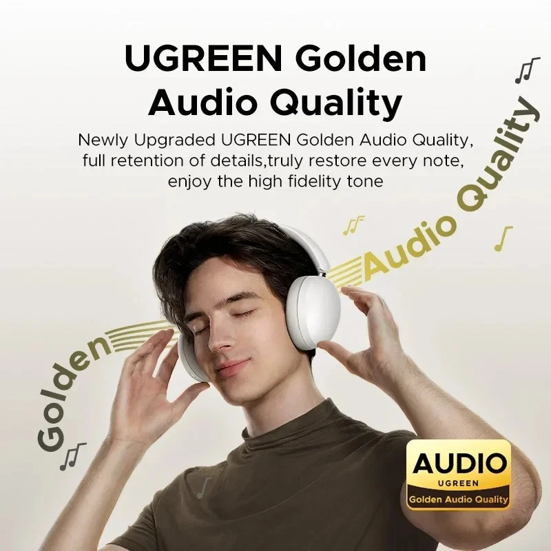UGREEN Studio Max2 auriculares inalámbricos Bluetooth 5,4 estéreo HiFi sobre la oreja auriculares con micrófono regalos personalizados accesorios para PC - imagen 5
