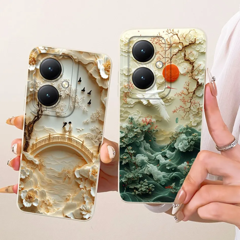 Para Xiaomi Redmi 13C 5G funda Redmi 13R funda Popular flor suave caramelo funda de teléfono de silicona para Xiaomi Poco M6 5G bolsas protectoras