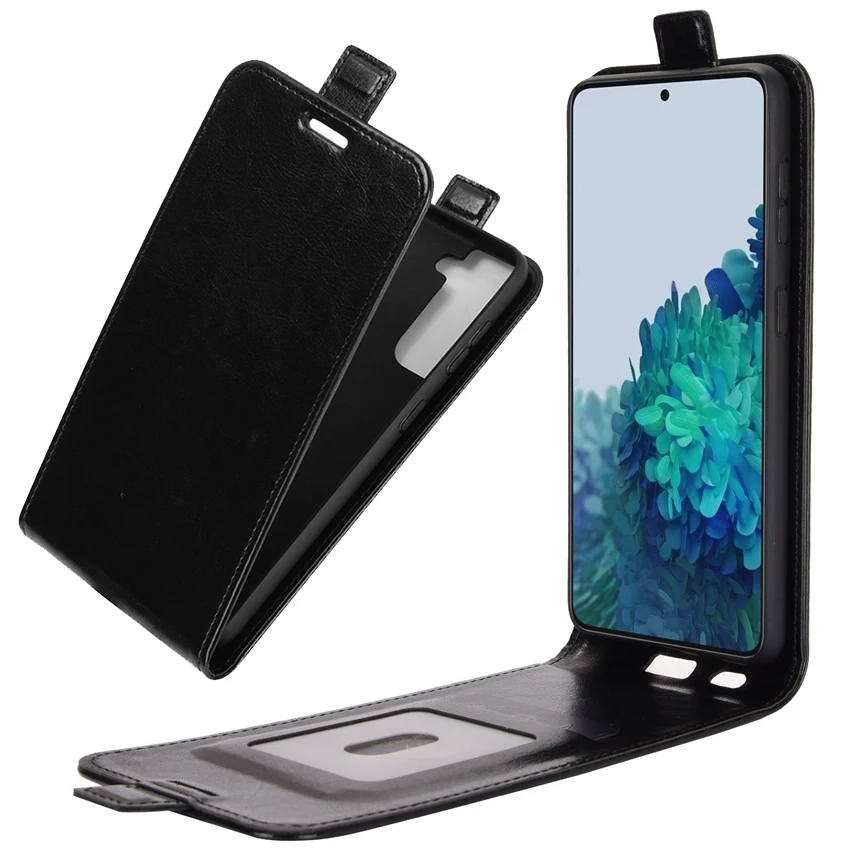 Funda de cuero con tapa para Samsung Galaxy S21, cartera Vertical de alta calidad, S21
