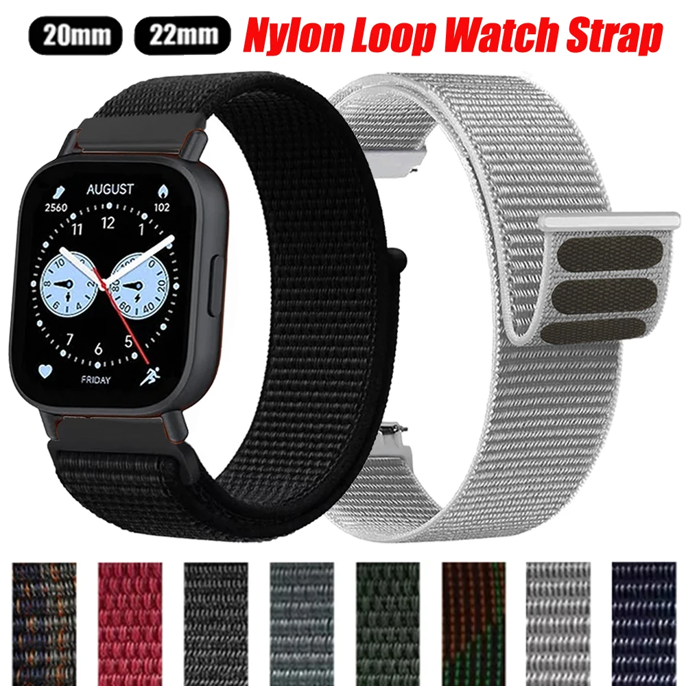 Correa deportiva con bucle de nailon de 20 a 22mm para Redmi Watch 5 bandas trenzadas Active/Lite Amazfit GTR 4 2 3Pro GTS 4 2 Mini Bip 5 3 U pulsera