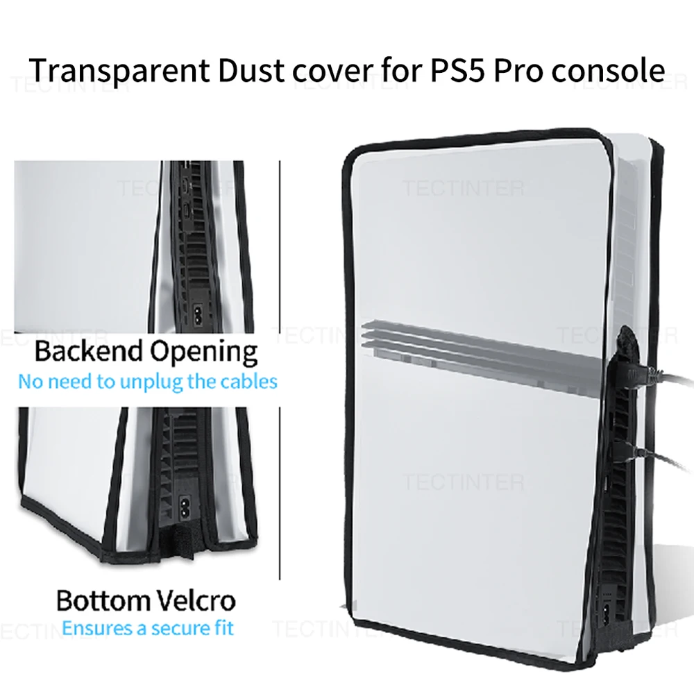 Funda protectora transparente antipolvo para consola de juegos PS5 Pro, cubierta antiarañazos a prueba de polvo para accesorios PlayStation 5 Pro - imagen 4