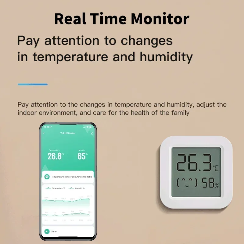 Sensor de temperatura y humedad Tuya, Mini pantalla Digital LCD, Compatible con aplicación Bluetooth, Control remoto, termómetro, higrómetro - imagen 3