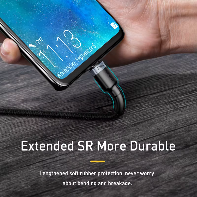 Baseus Cable USB-C 100W PD Carga Rápida – Compatibilidad Universal - imagen 5