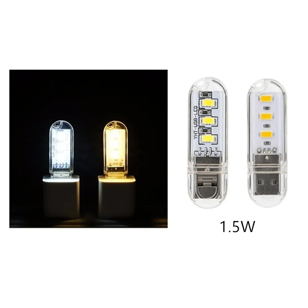 2/4/5 Uds Mini enchufe USB 3 lámpara LED 5V protección ocular portátil luz de libro ordenador carga de energía móvil USB luz nocturna de lectura - imagen 3