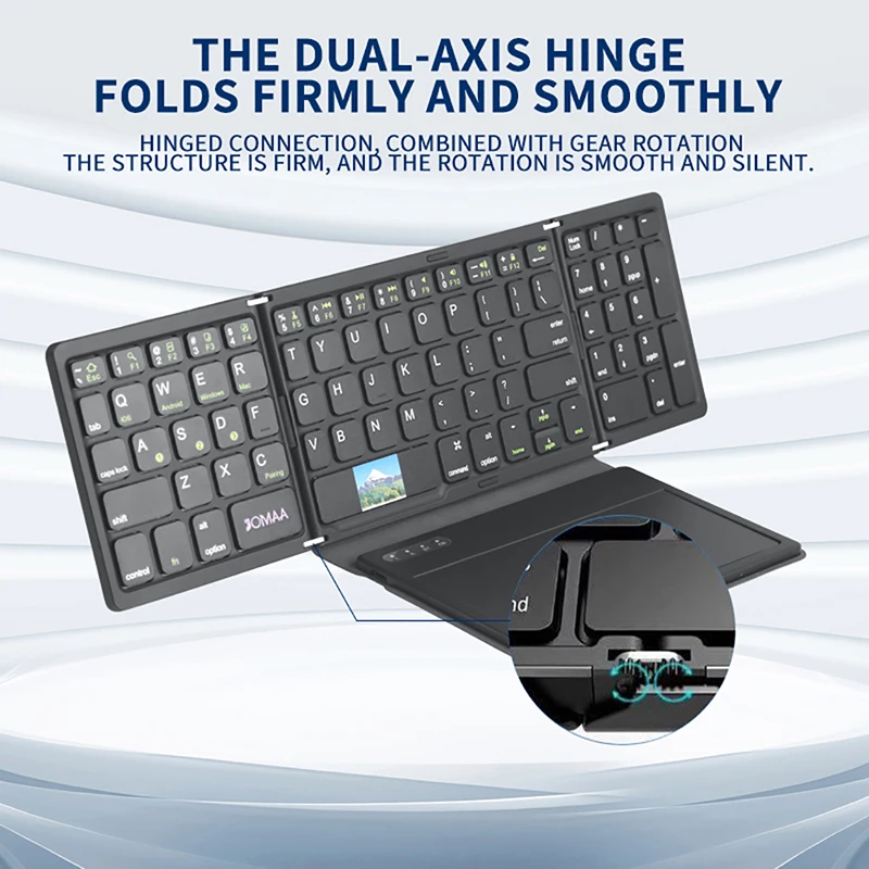 Teclado Bluetooth plegable con panel táctil grande/teclado numérico teclado de viaje inalámbrico de cuero portátil para Windows/i0S/Android - imagen 5